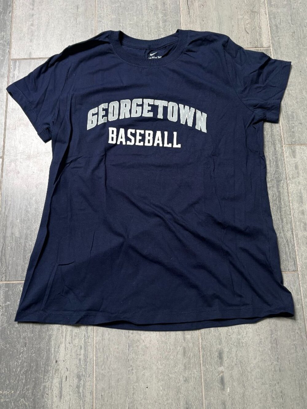 Nike Georgetown Baseball Short Sleeve Crewneck Tee Shirt Navy Large